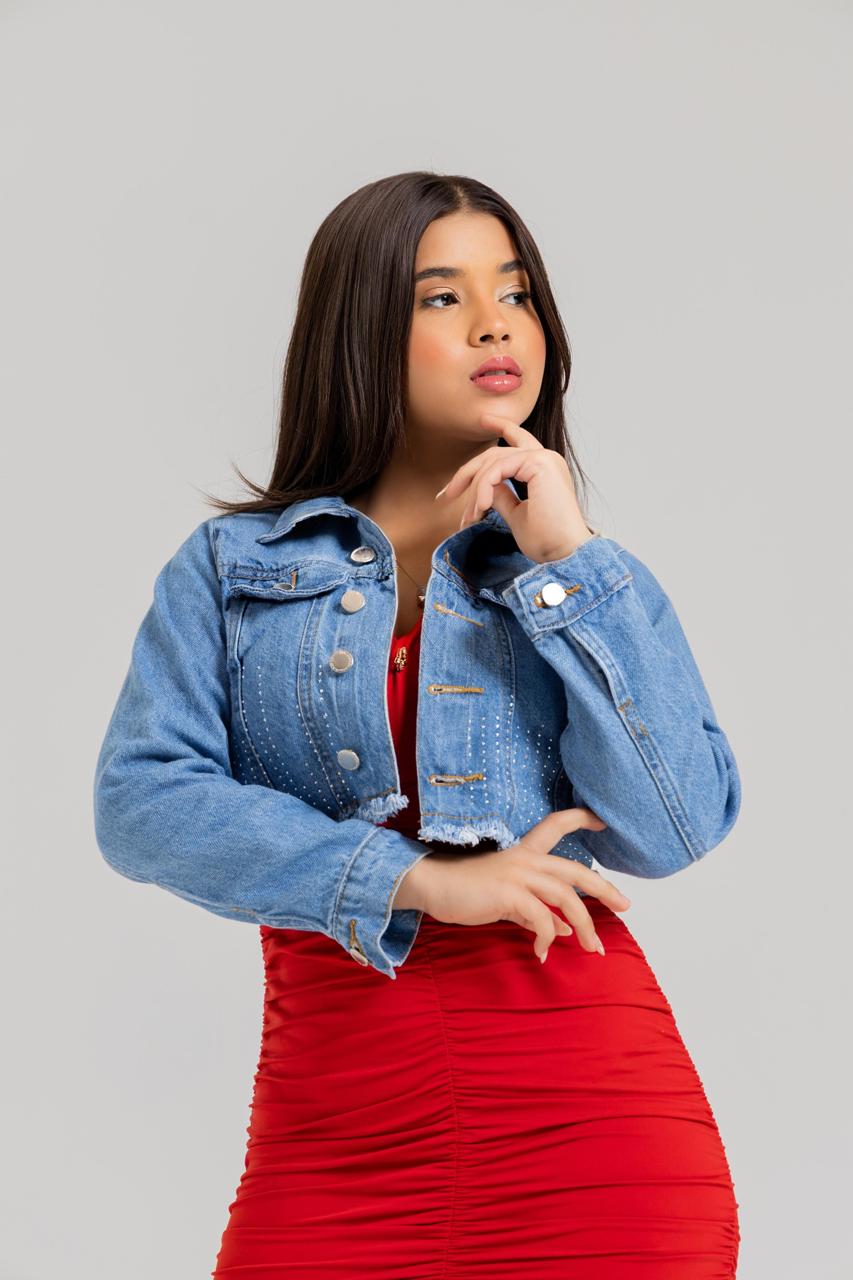 Jaqueta Jeans Infantil Cropped | Helital Jeans