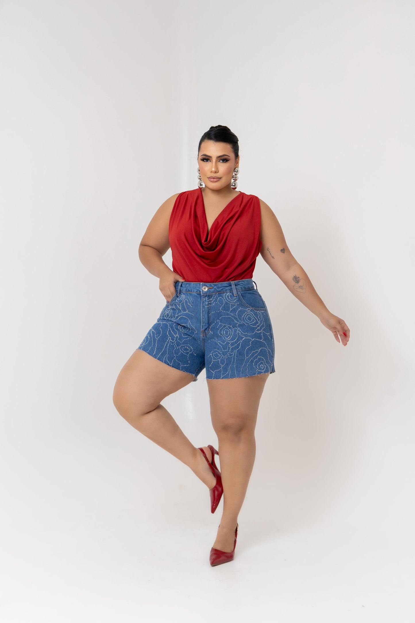 Short Jeans Plus Size Bordado | Helital Jeans