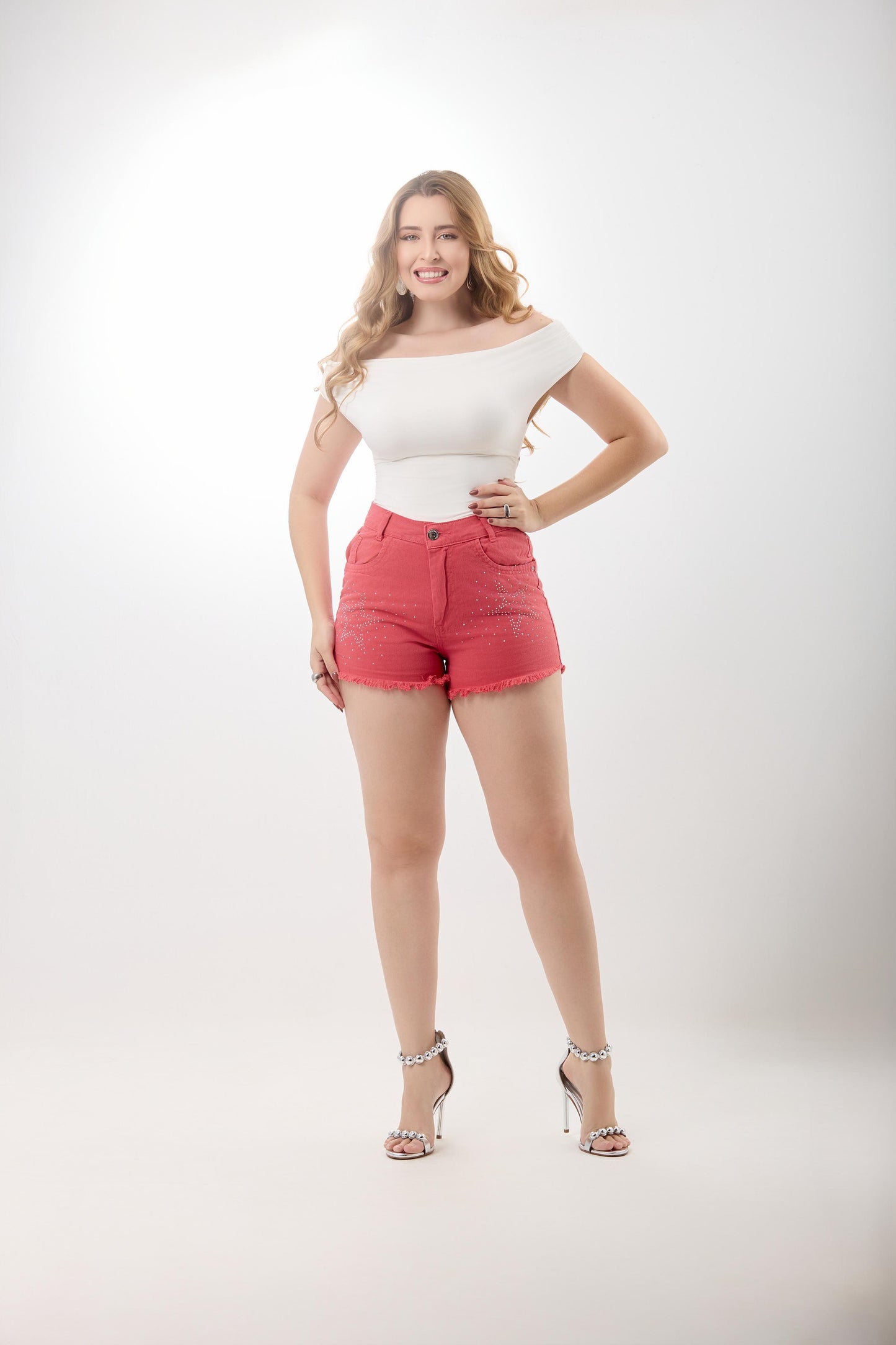 Short Slim Rosa Cintura Alta | Helital Jeans