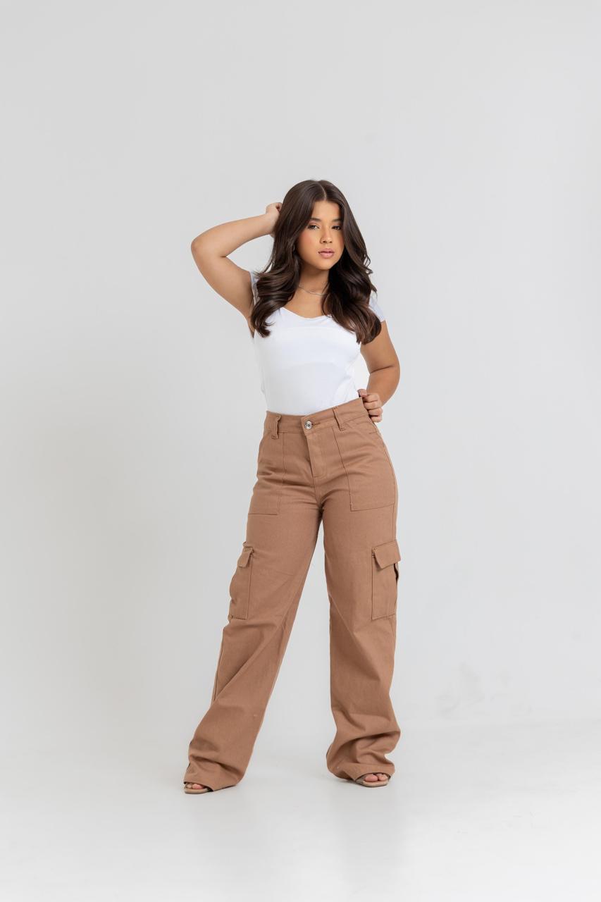Calça Cargo Feminina Algodão | Helital Jeans
