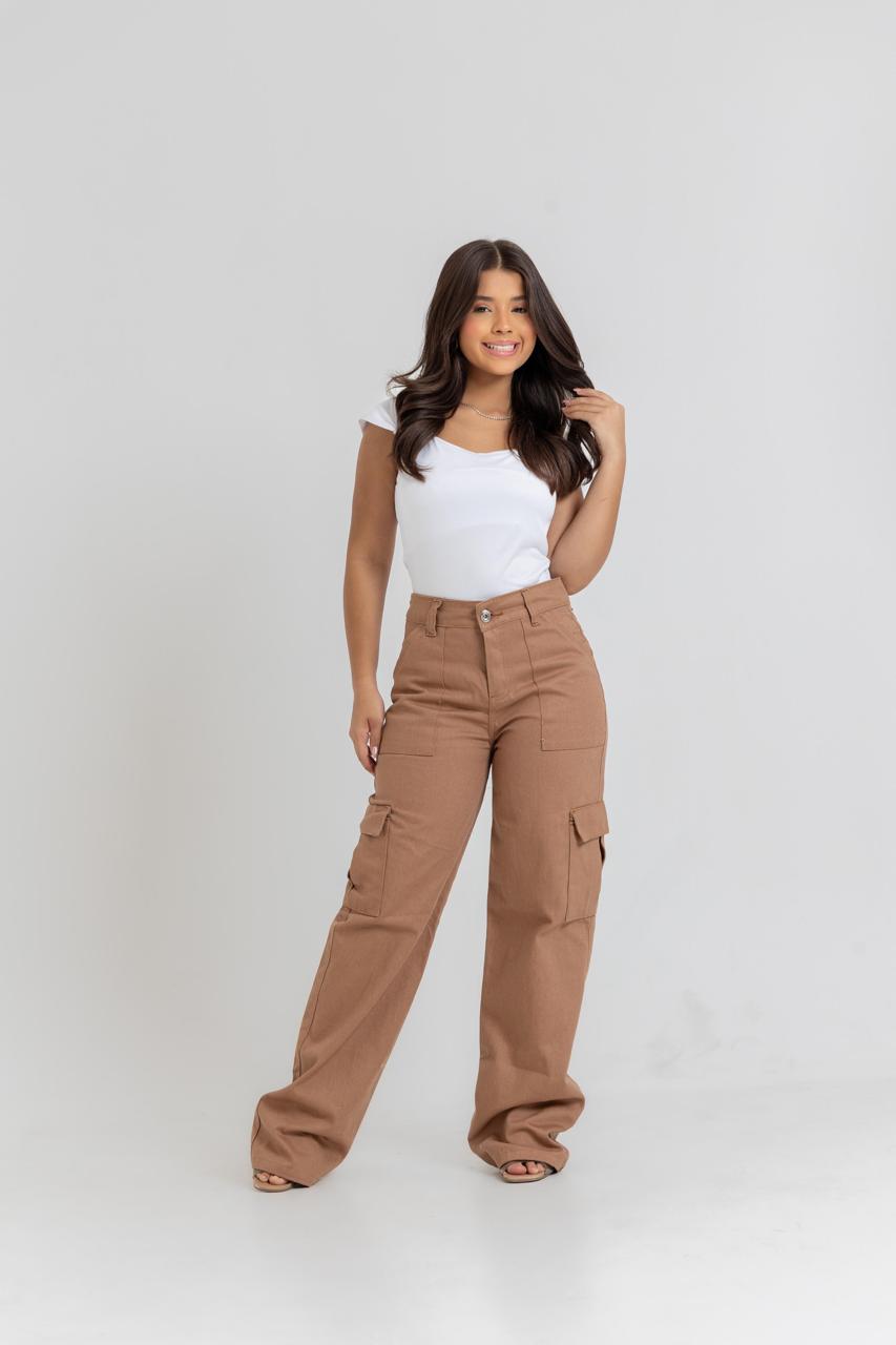 Calça Cargo Feminina Algodão | Helital Jeans