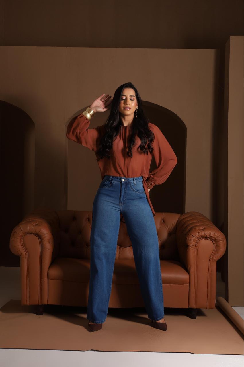 Calça Flare Slim Jeans Azul | Helital Jeans