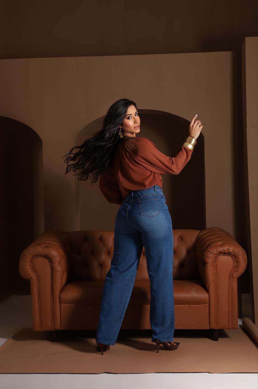 Calça Flare Slim Jeans Azul | Helital Jeans