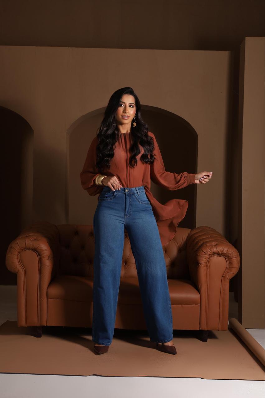 Calça Flare Slim Jeans Azul | Helital Jeans