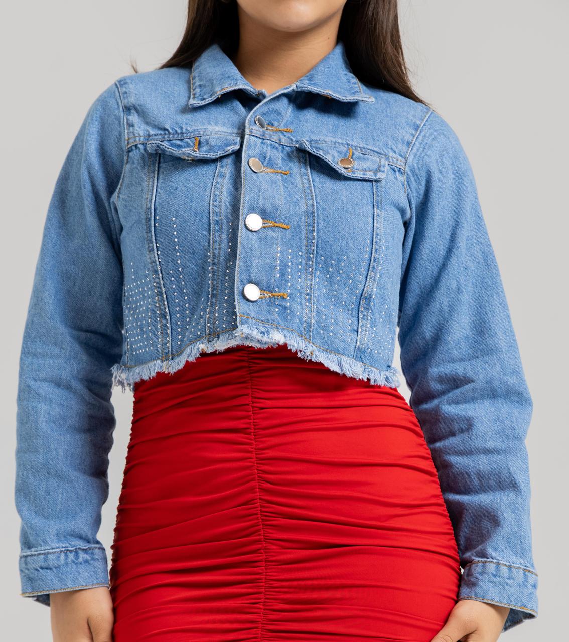 Jaqueta Jeans Infantil Cropped | Helital Jeans