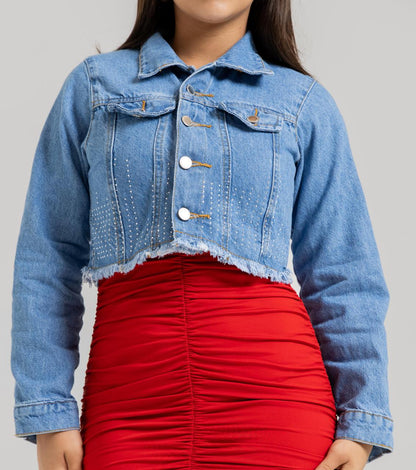 Jaqueta Jeans Infantil Cropped | Helital Jeans