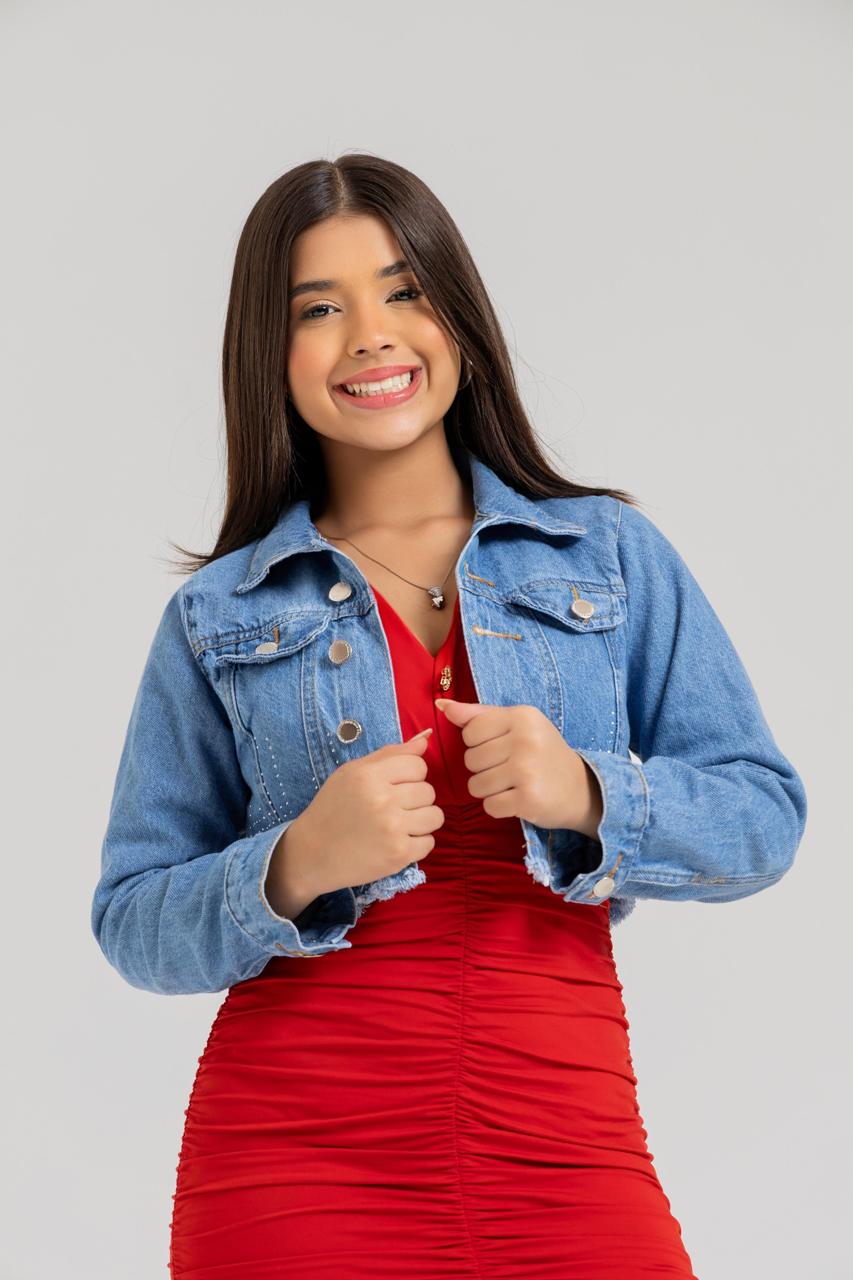 Jaqueta Jeans Infantil Cropped | Helital Jeans