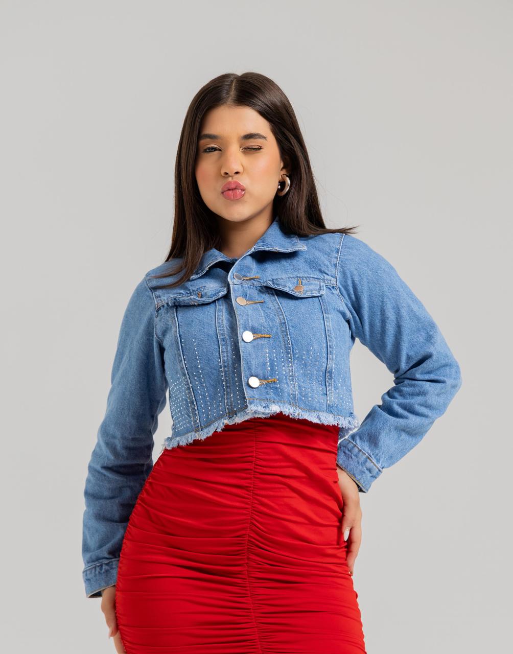Jaqueta Jeans Infantil Cropped | Helital Jeans