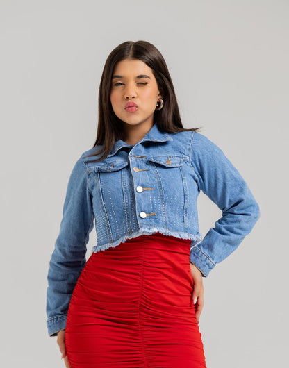Jaqueta Jeans Infantil Cropped | Helital Jeans