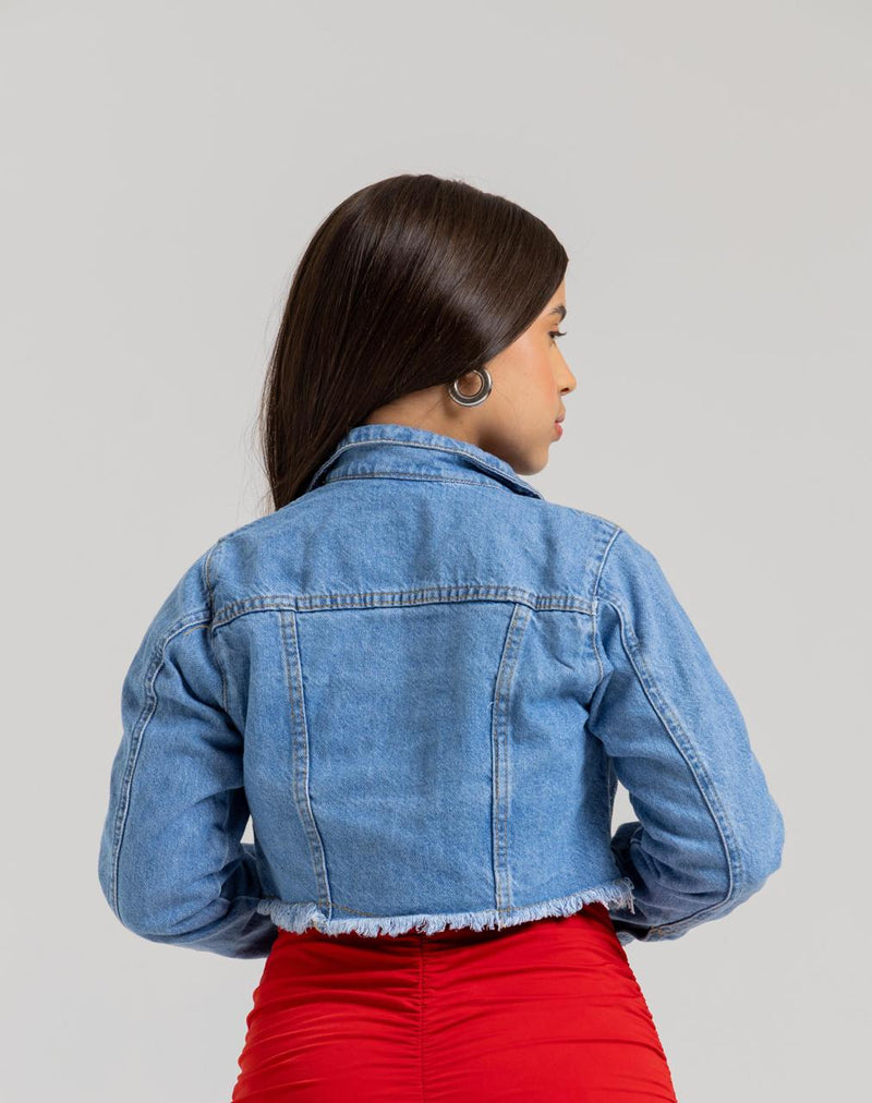 Jaqueta Jeans Infantil Cropped | Helital Jeans