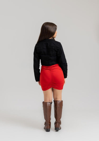 Jaqueta Jeans Cropped Preta | Helital Jeans