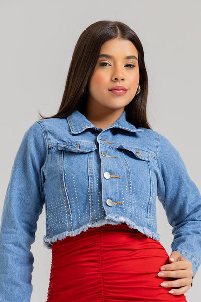 Jaqueta Jeans Infantil Cropped | Helital Jeans