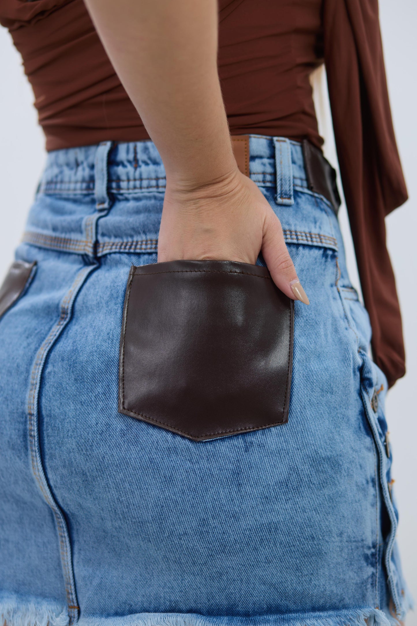 Saia Jeans Slim Barra Desfiada | Helital Jeans