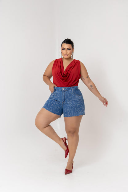 Short Jeans Plus Size Bordado | Helital Jeans