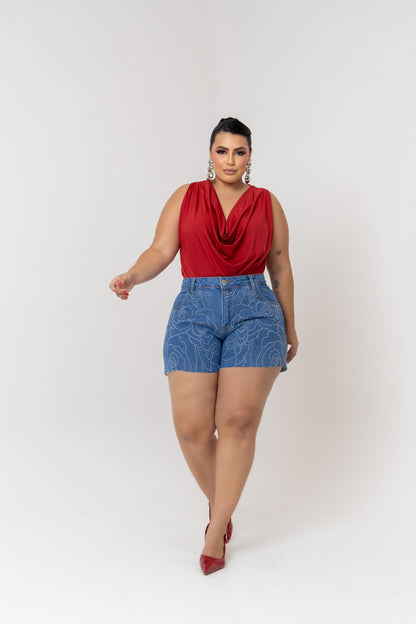 Short Jeans Plus Size Bordado | Helital Jeans