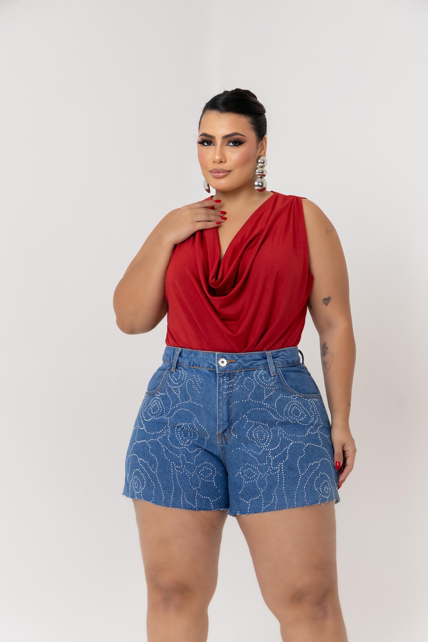 Short Jeans Plus Size Bordado | Helital Jeans
