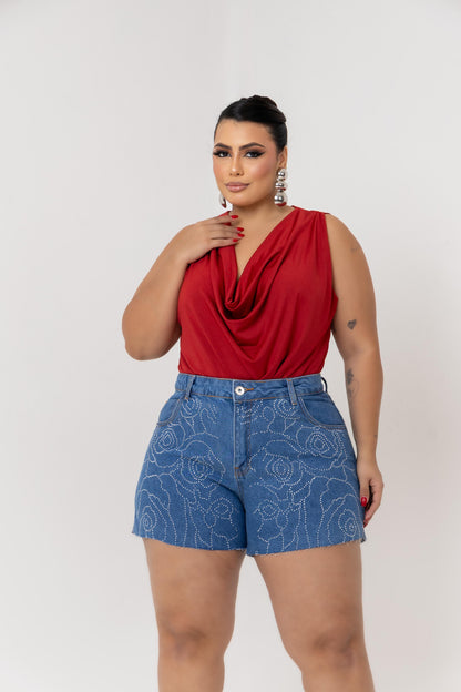 Short Jeans Plus Size Bordado | Helital Jeans