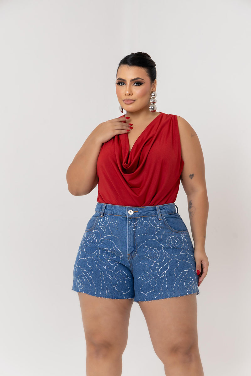 Short Jeans Plus Size Bordado | Helital Jeans