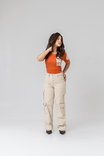 Calça Cargo Infantil Bege | Helital Jeans