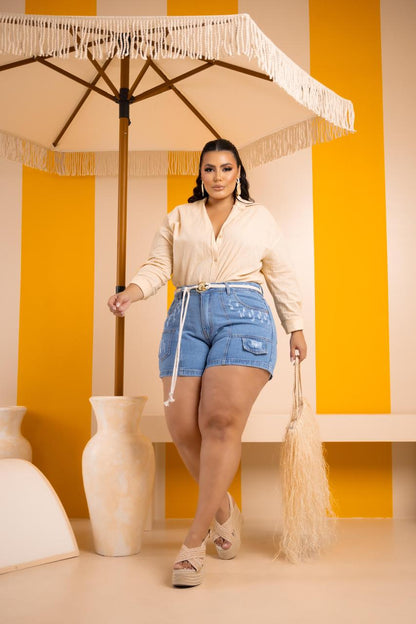 Short Jeans Plus Size Azul | Helital Jeans