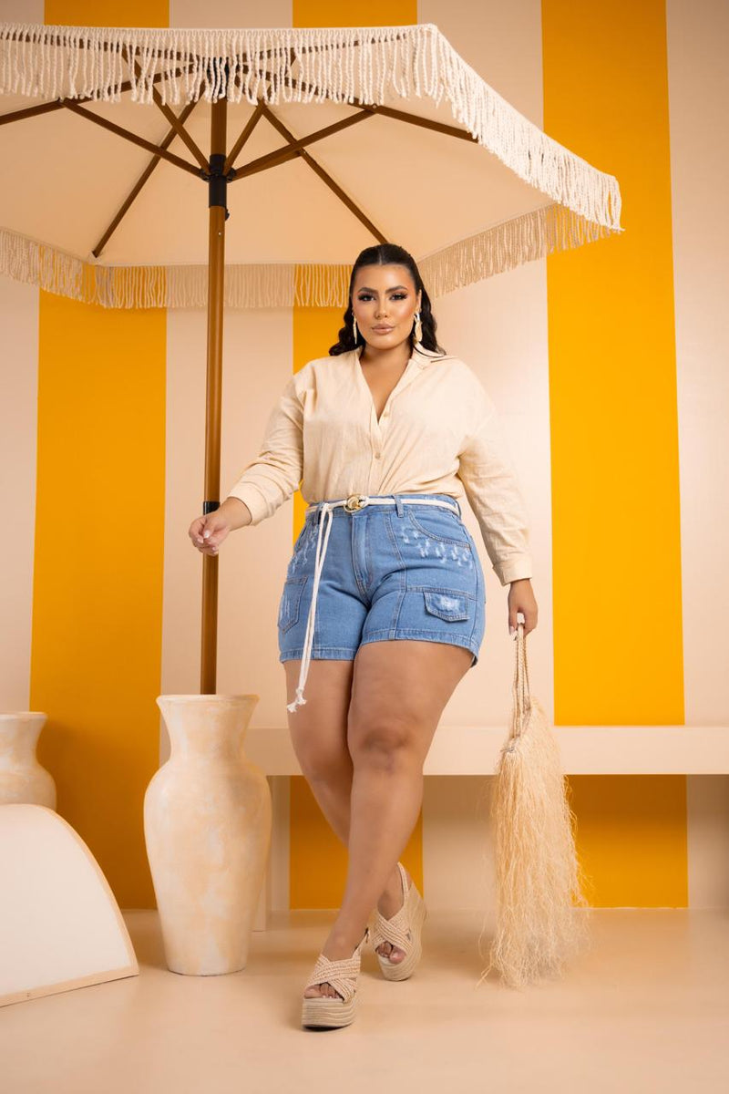 Short Jeans Plus Size Azul | Helital Jeans
