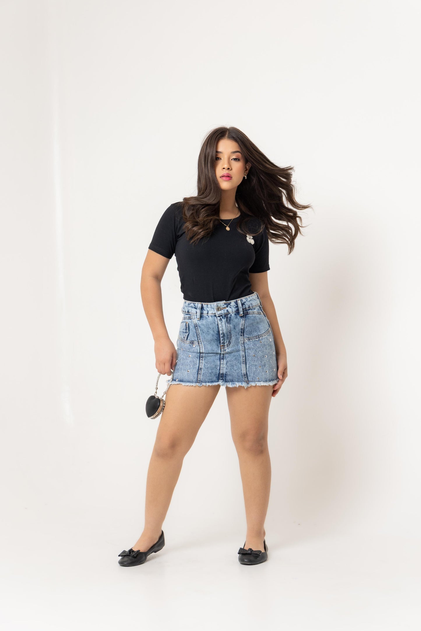 Saia Jeans Infantil Destroyed Azul | Helital Jeans