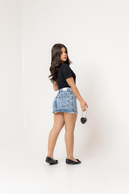 Saia Jeans Infantil Destroyed Azul | Helital Jeans