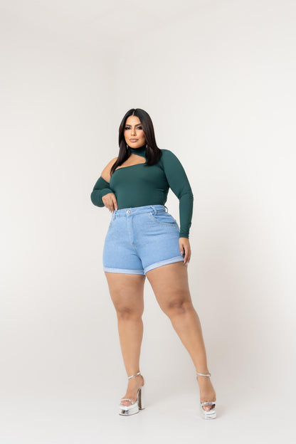 Short Jeans Plus Barra Dobrada | Helital Jeans
